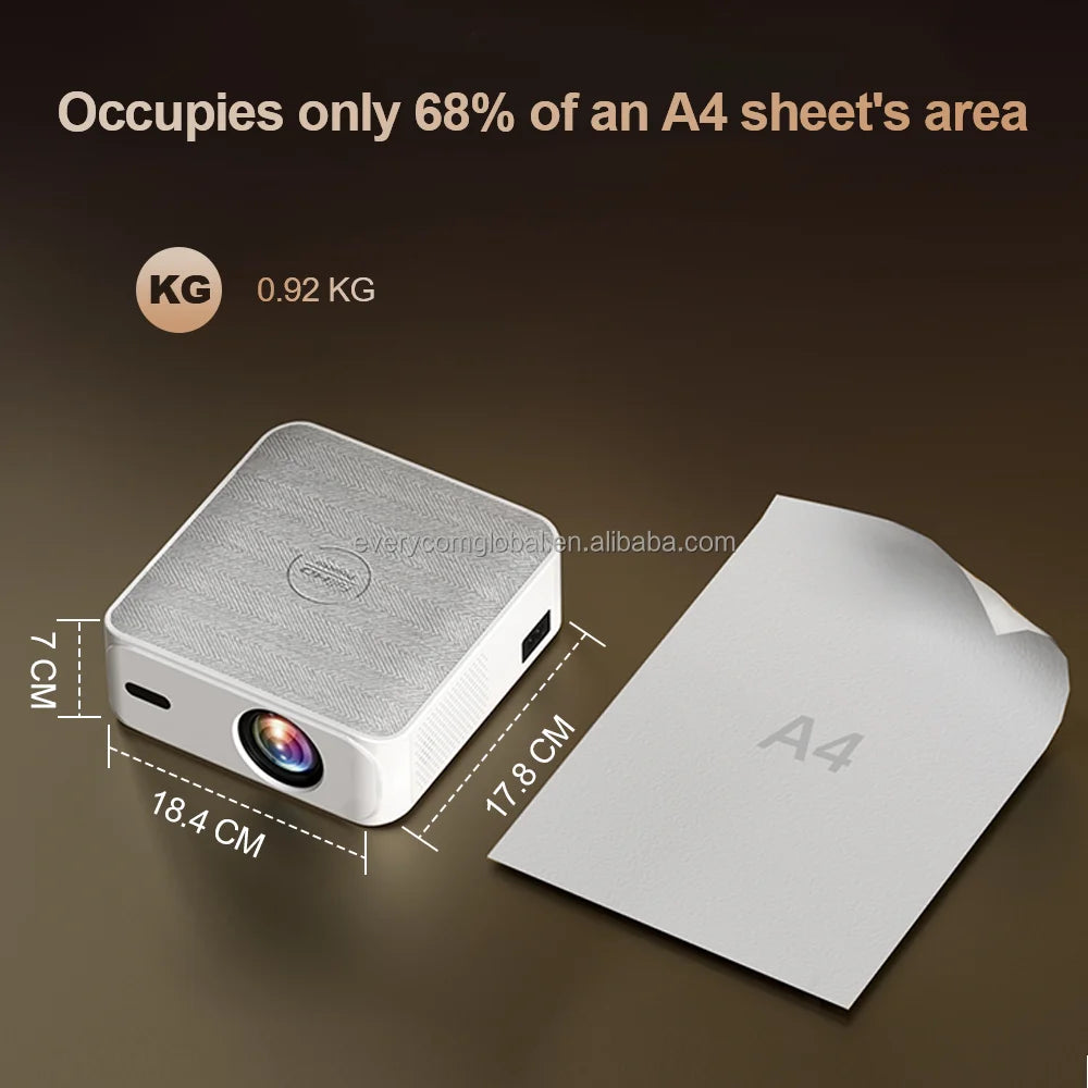 Everycom Vortex Projector 1080P – Android 11, 4K Support, No Battery