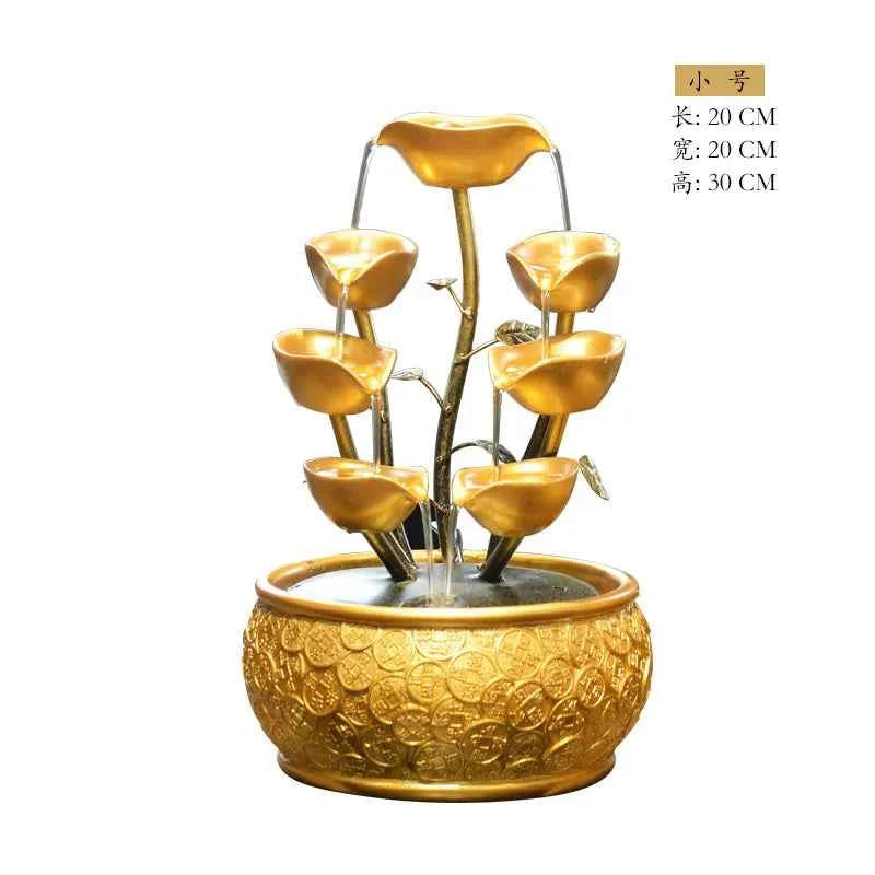 Feng Shui Water Flowing Desk Decoration Atmospheric Wealth-Making Office Bar Ornaments Opening Gifts Wheel for Home Decor