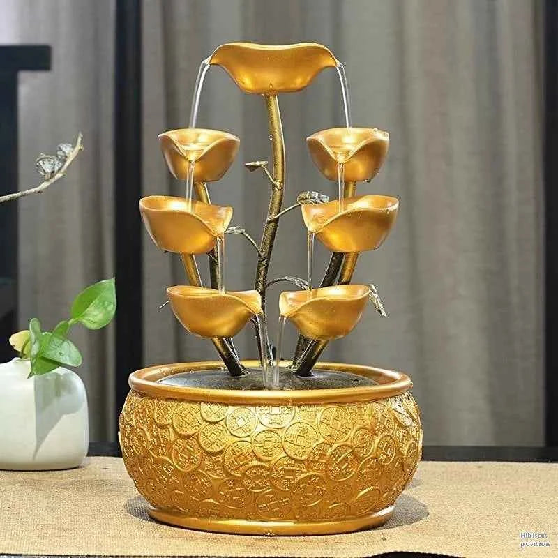 Feng Shui Water Flowing Desk Decoration Atmospheric Wealth-Making Office Bar Ornaments Opening Gifts Wheel for Home Decor