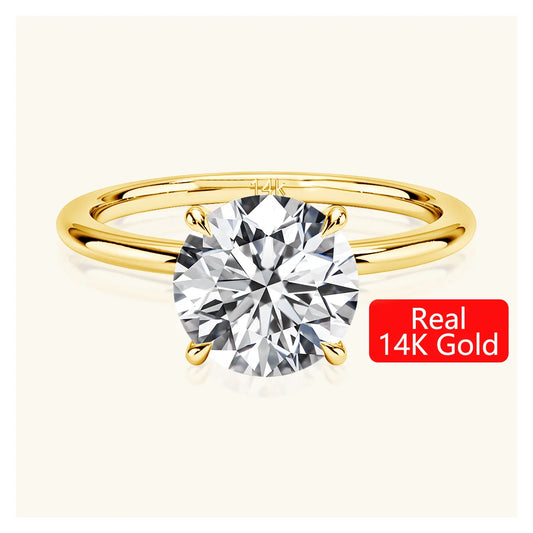 Moissanite Wedding Ring Gold in 14K/18K Yellow Gold – GRA Certified – VVS1 D Color