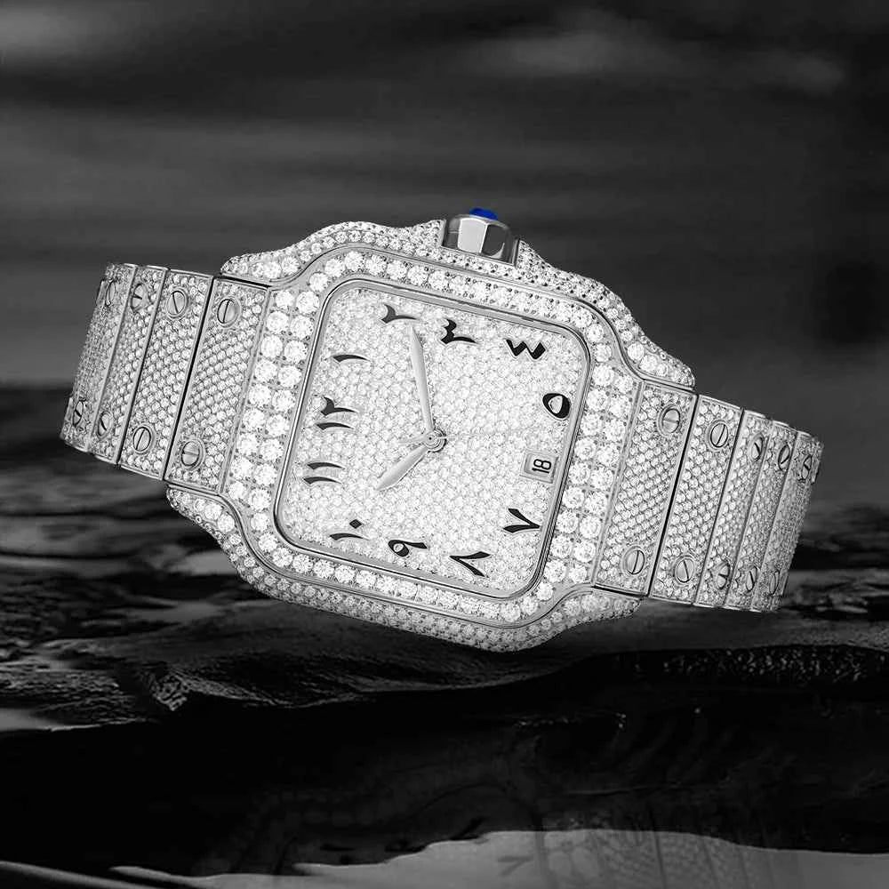 New Stylish Hip Hop Iced Out Diamond Jewelry Watches Automatic D Color VVS Moissanite Watch Past Diamond Tester