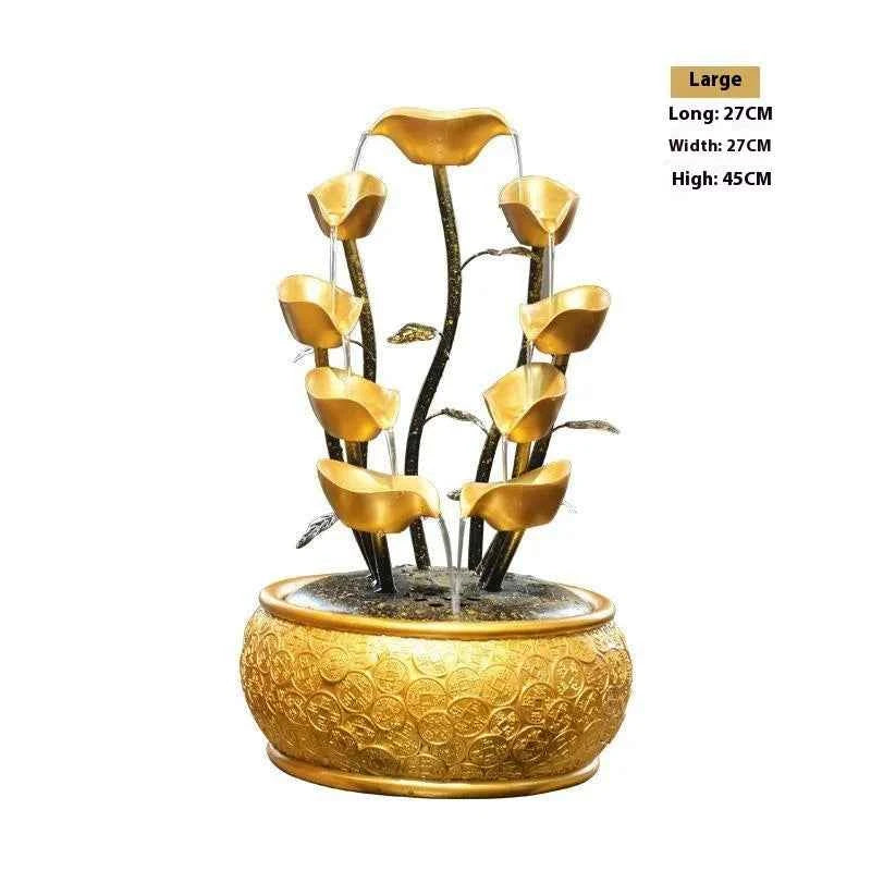 Feng Shui Water Flowing Desk Decoration Atmospheric Wealth-Making Office Bar Ornaments Opening Gifts Wheel for Home Decor