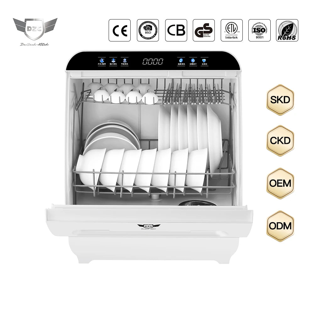 DZC Q8-Ultra Countertop Dishwasher - 8-Set Capacity with App Control and Full-Integrated Design