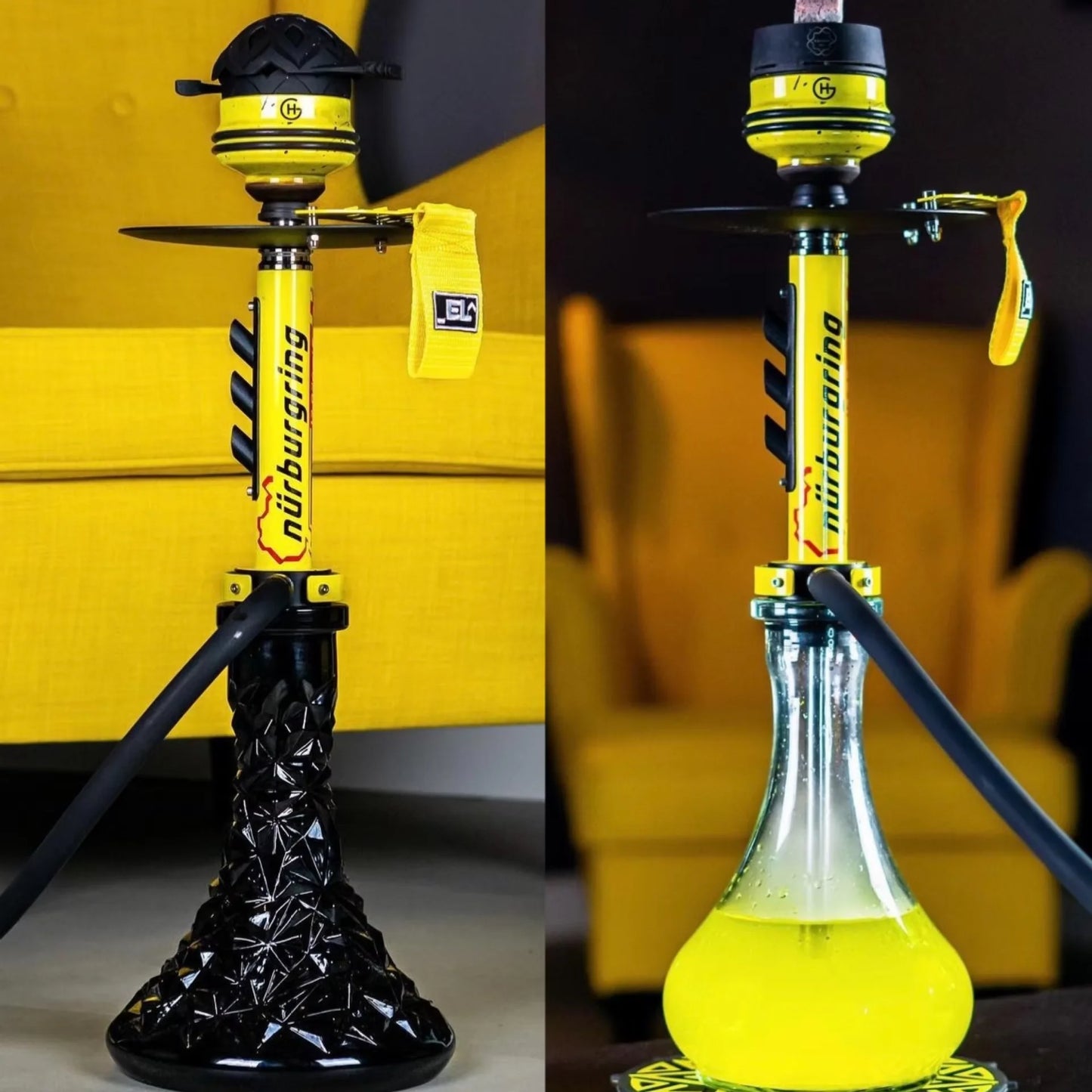 Abawu Egyptian Zinc Hookah – Luxury Mirror Finish, 1 Hose, Gift Box, Zinc Alloy + Glass