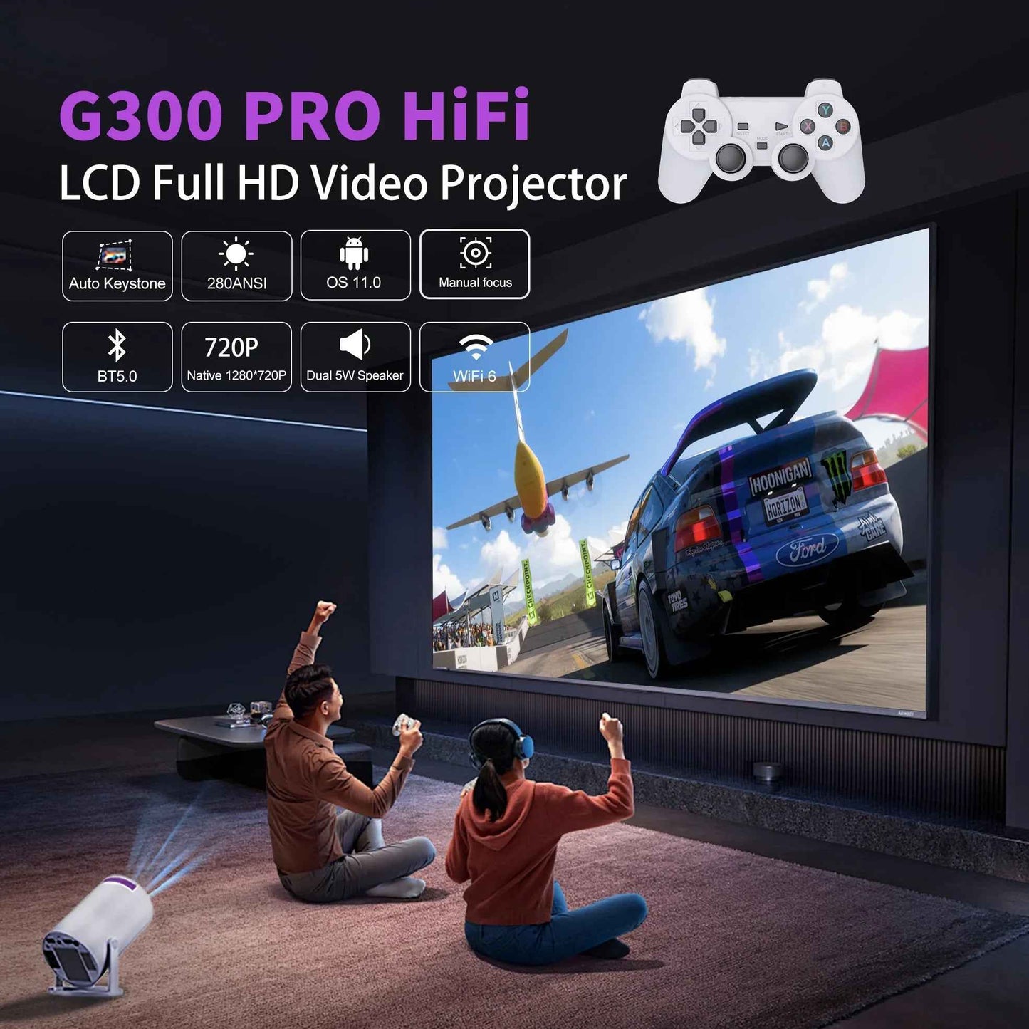 G300 PRO HIFI Game Smart Projector - Ultimate Android-Powered Home Theater Experience
