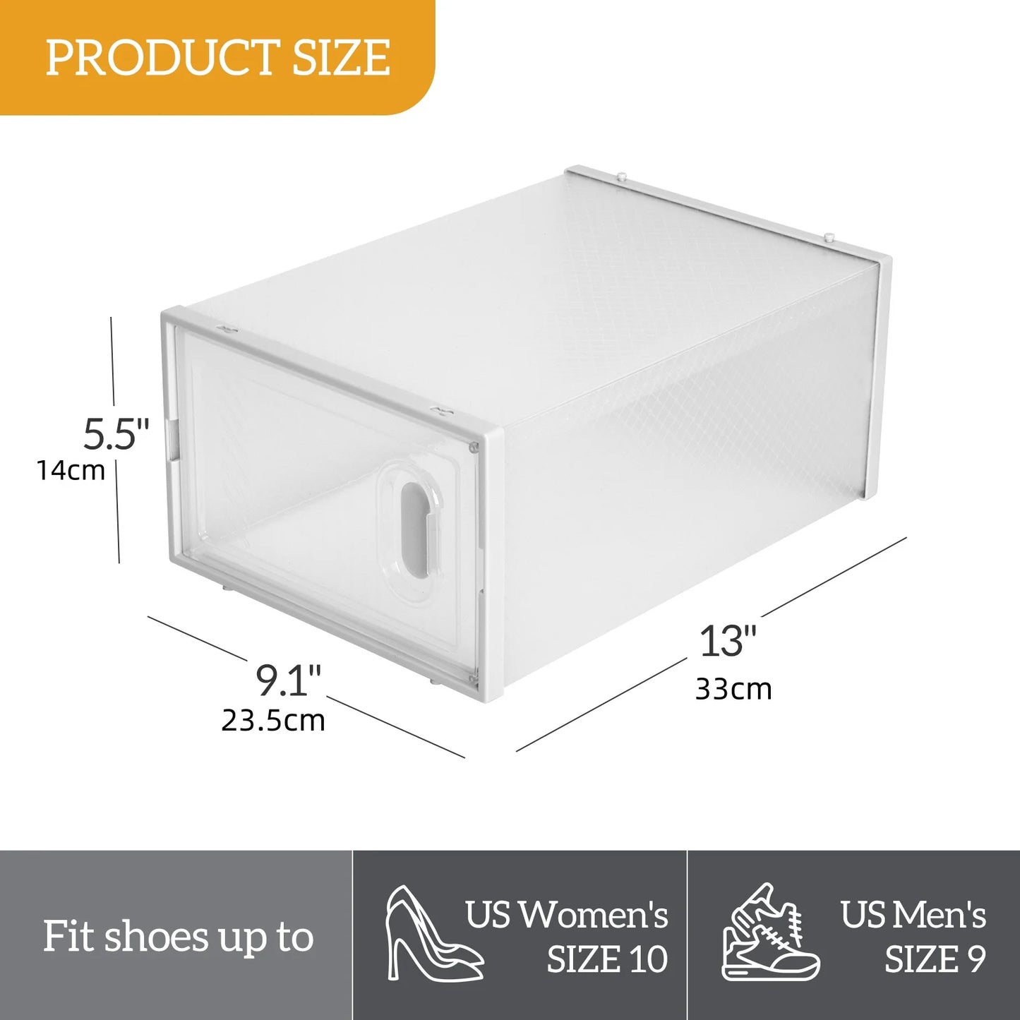 Transparent Plastic Shoe Hanger Storage Boxes - 6/12 Pack, Foldable & Stackable with Lids