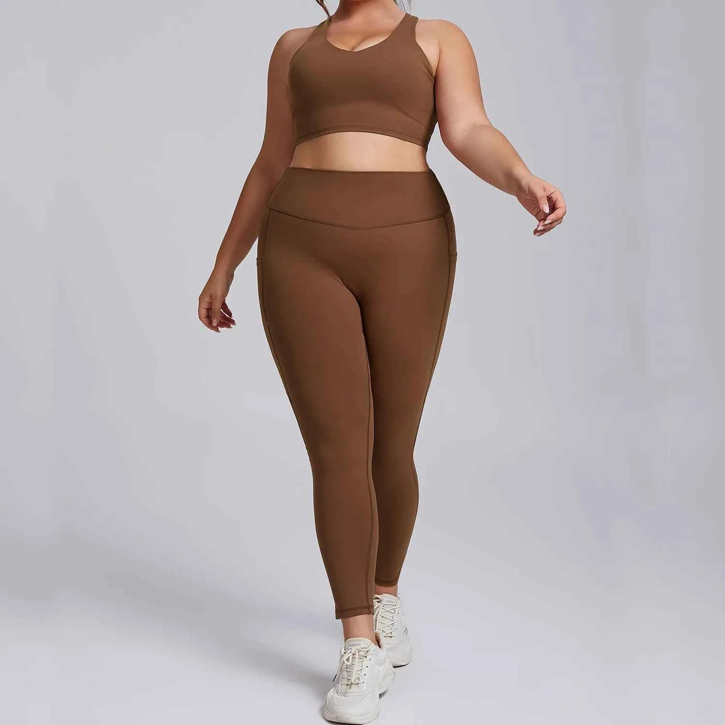 Women’s Plus Size Yoga Set Sports Bra & Leggings Super Stretch Outfit