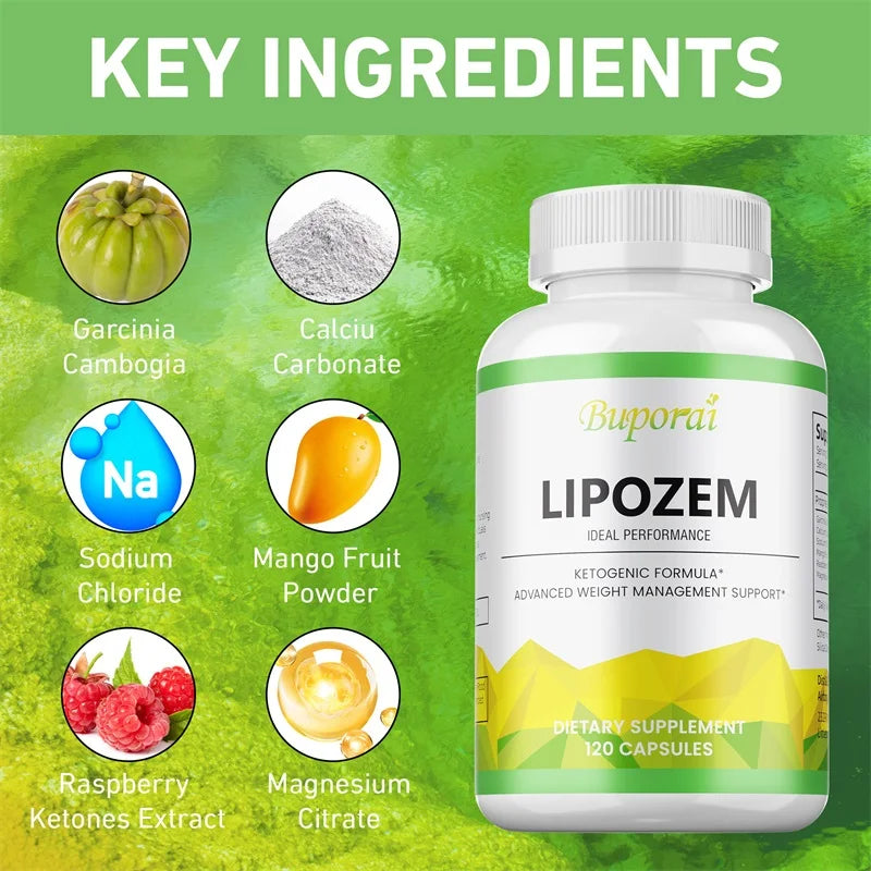 Lipozem Capsules - Boosts Metabolism, Boosts Energy, Burns Fat, Suppresses Appetite, Promotes Digestive Health, Boosts Immunity