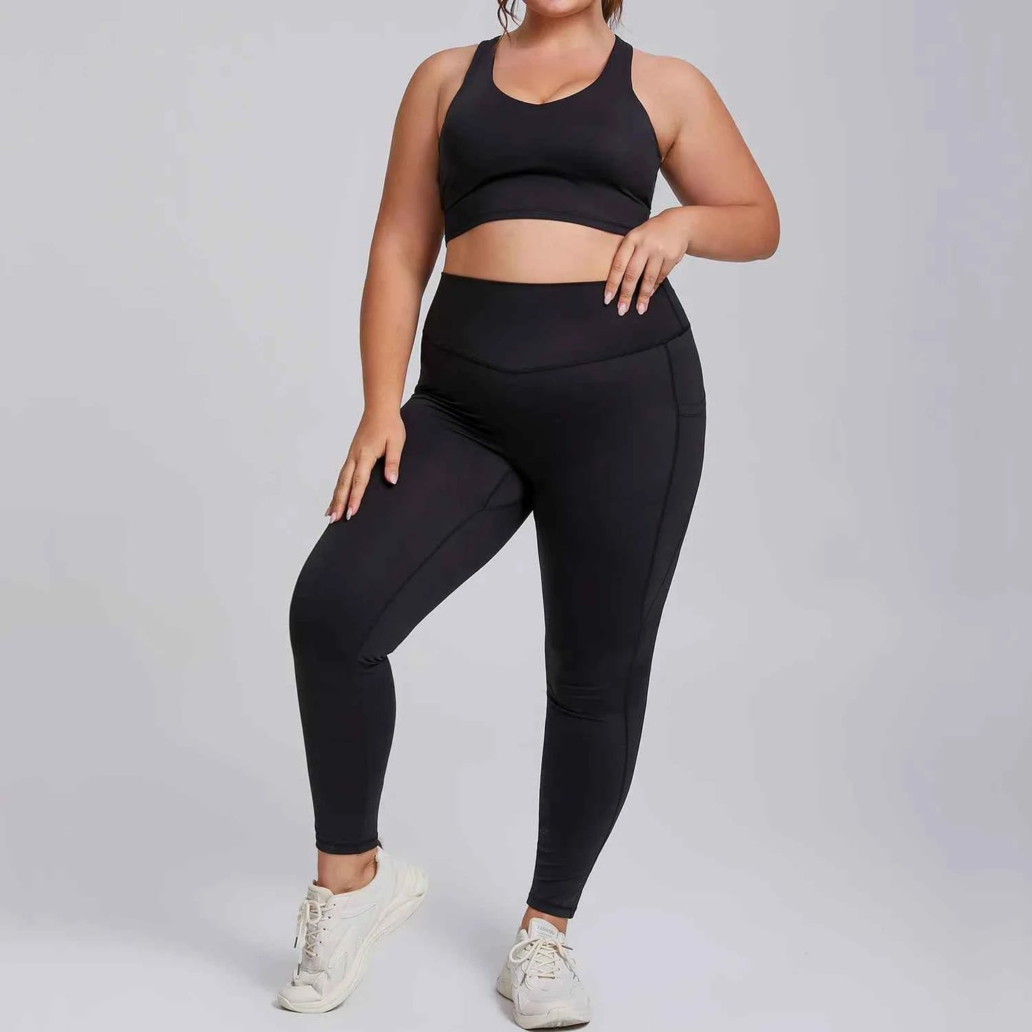 Women’s Plus Size Yoga Set Sports Bra & Leggings Super Stretch Outfit