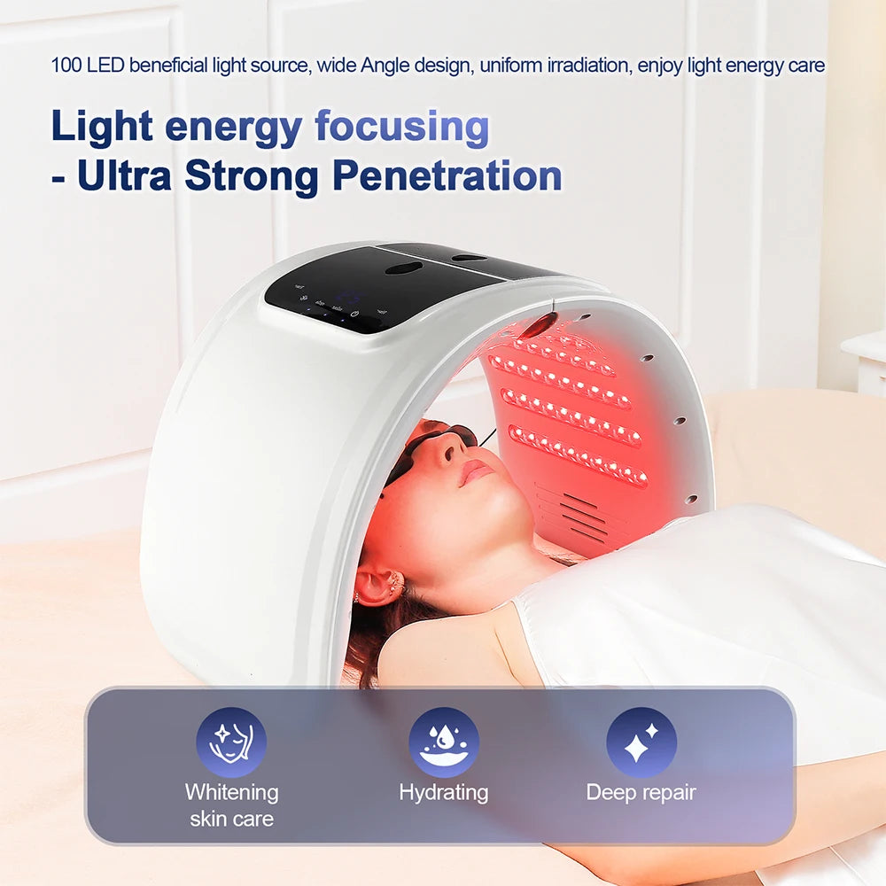 foreverlily LED Face Mask Machine PDT 7 Colors Light Photon Skin Rejuvenation Facial Body Spa Nano Spray Mist