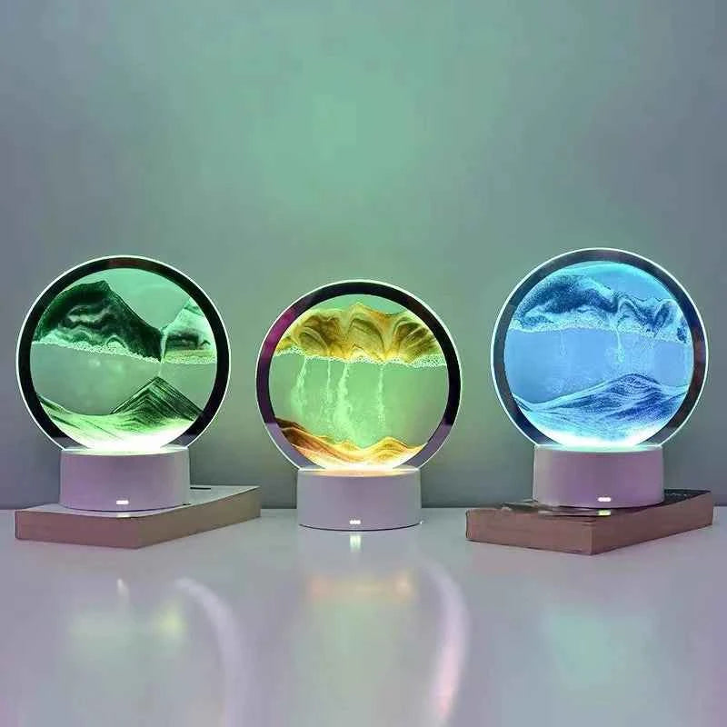 Luminous Hourglass Art Decoration - Creative Quicksand Painting Ornament for Living Room, Office, and Luxury Gifts