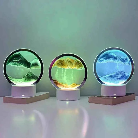 Luminous Hourglass Art Decoration - Creative Quicksand Painting Ornament for Living Room, Office, and Luxury Gifts