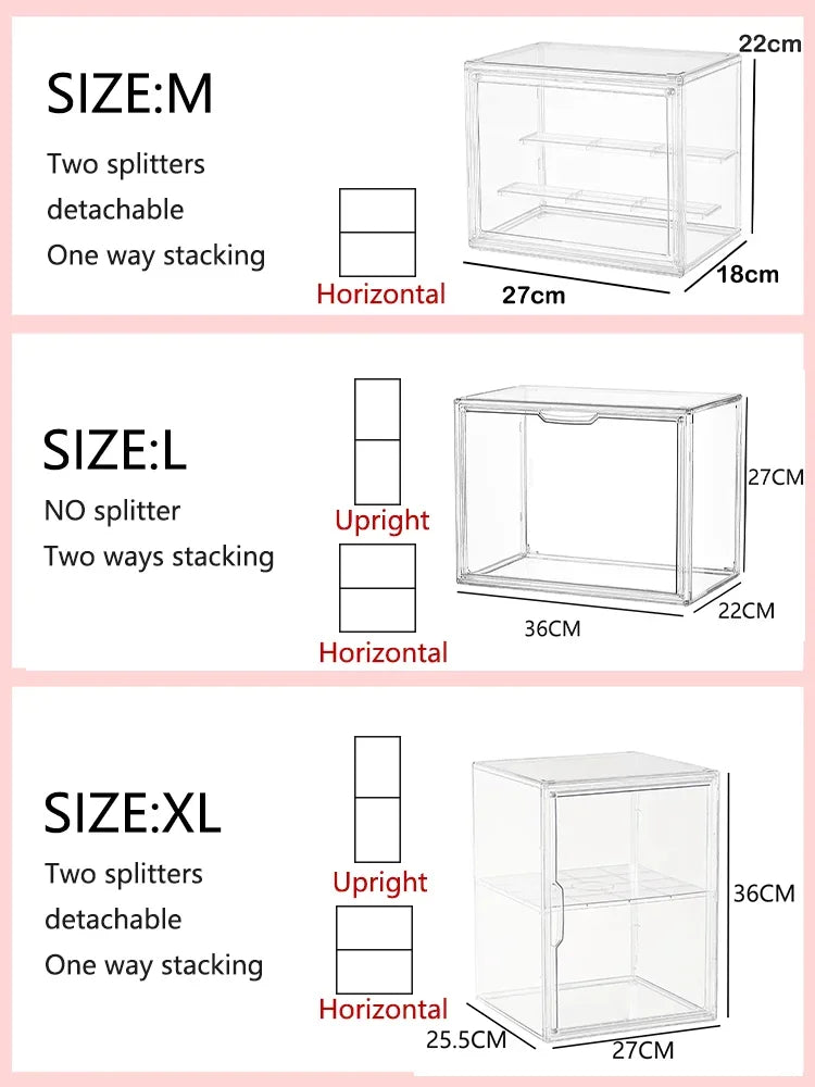 DUTRIEUX Acrylic Storage Box – Glossy, Stackable Organizer for Shoes, Toys & Makeup