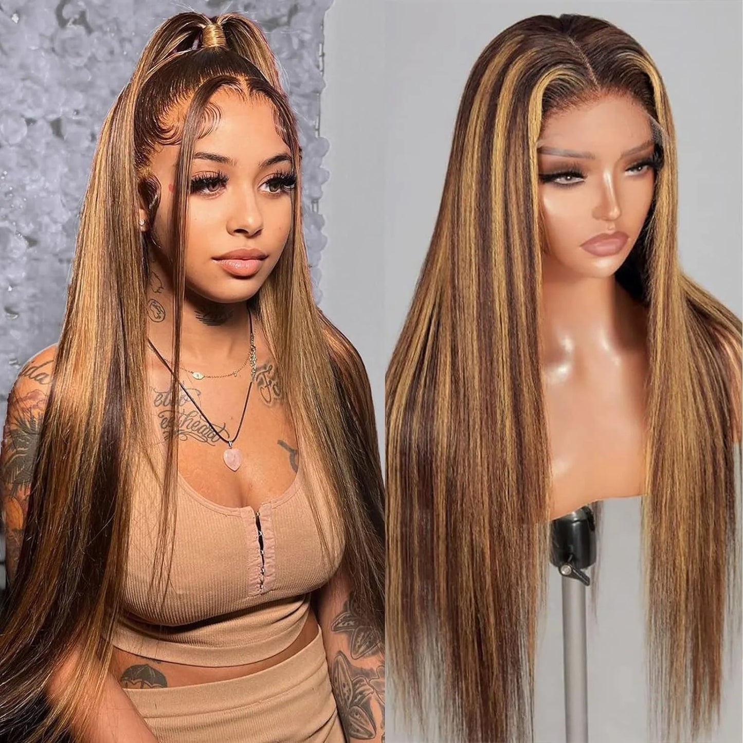 200 Density 13×6 Highlight Wig – Bone Straight HD Lace Frontal (20–30 Inch)