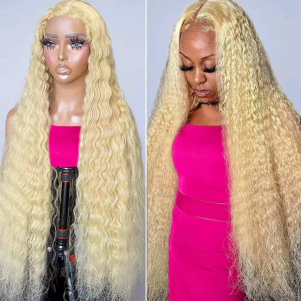 613 Blonde HD Lace Front Wig 13×4 – Jerry Curly Human Hair (10–40 Inch)