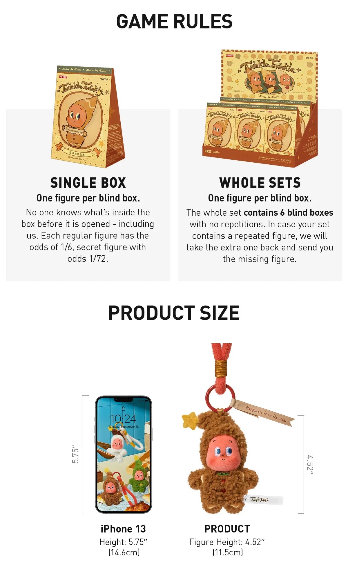 POP MART Collectible Toy Twinkle Twinkle Savor The Moment Series Baked Biscuits Plush Pendant Blind Box Gift