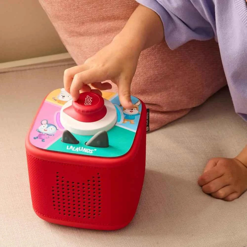 Kids Toniebox Audio Player Bundle – Sunset Red with 3 Figurines & Game Controller
