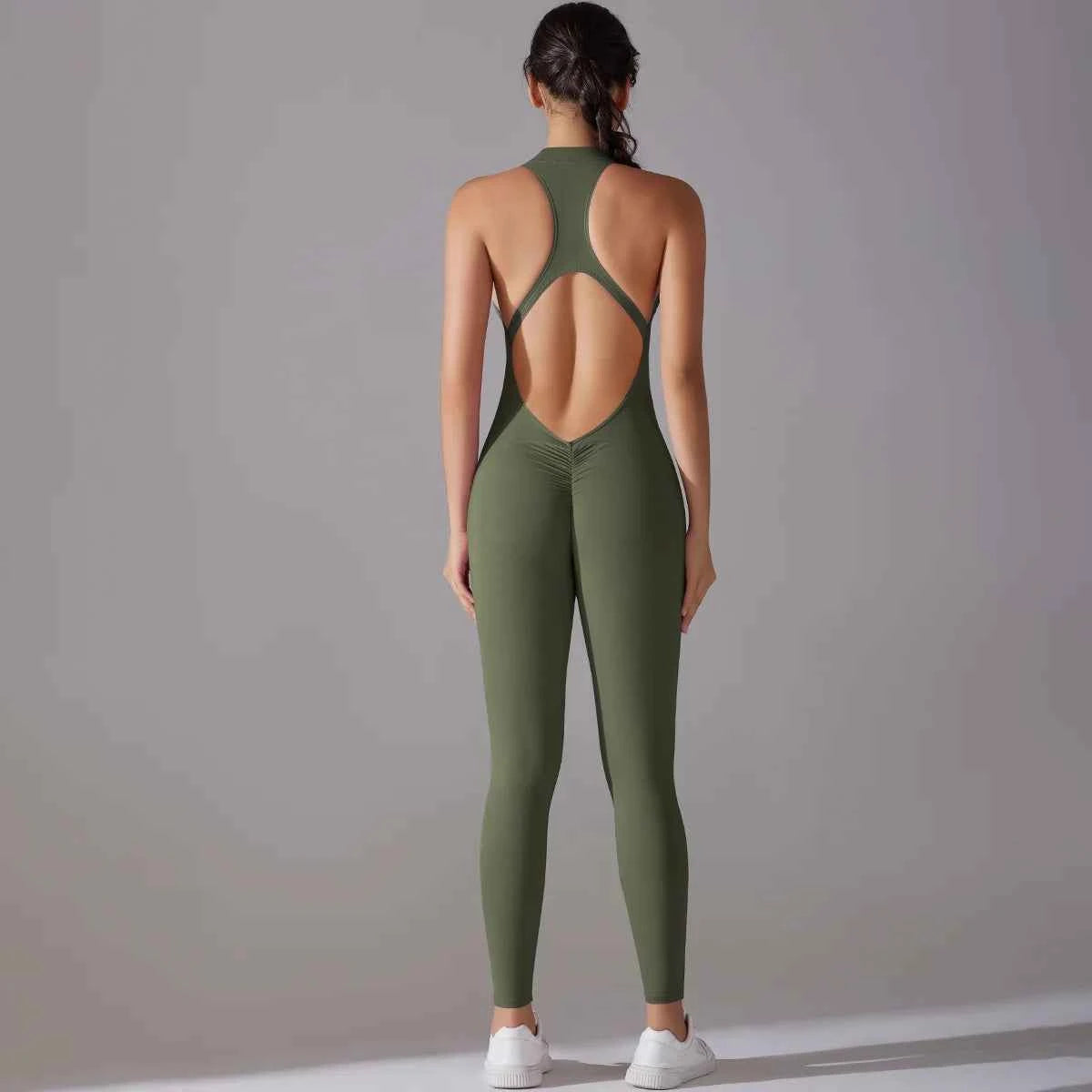 Women’s Tummy Control Butt Lift Sports Bodysuit Fitness Yoga Outfit