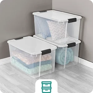 4 Pack Ultra Latching Box, Storage Bins with Lids Clear Plastic, 70 Quart - Heavy-Duty Organizing Containers for Closet Bathroom