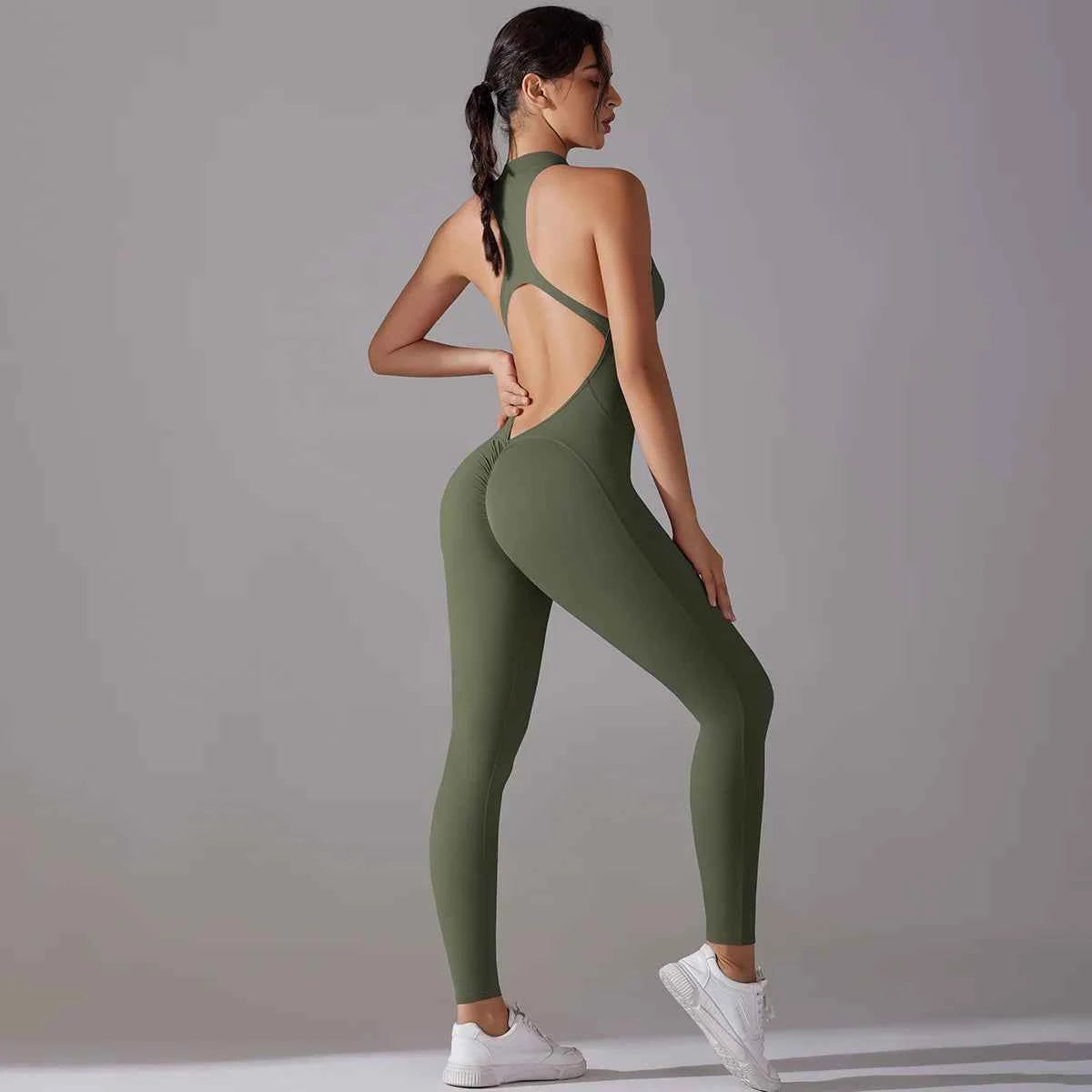 Women’s Tummy Control Butt Lift Sports Bodysuit Fitness Yoga Outfit