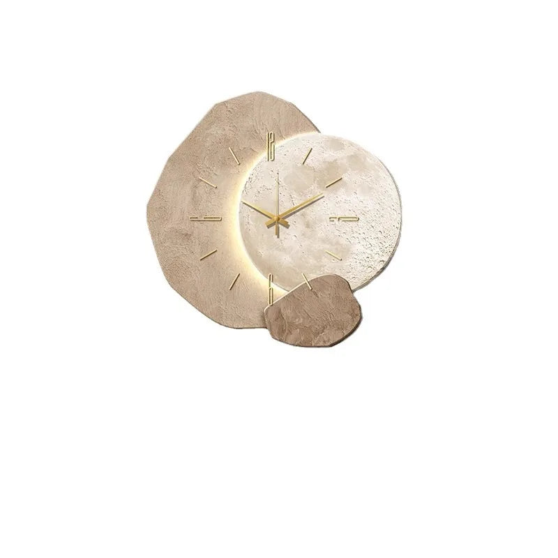 Lucky Stone Modern Wall Clock - High-End Silent Home Clock for Living Room and Wall Hanging