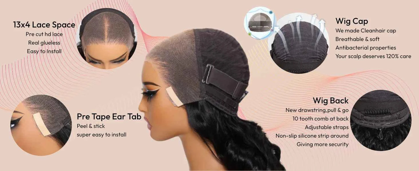 UNice 13×4 Balayage Loose Wave Wig With Bangs Pre‑Everything™ Glueless