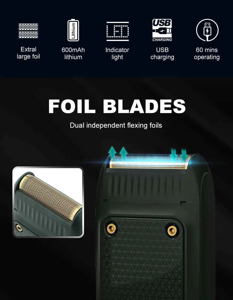 Multi‑Area Hair Trimmer Set, Stainless Steel Blades, Fast Charging