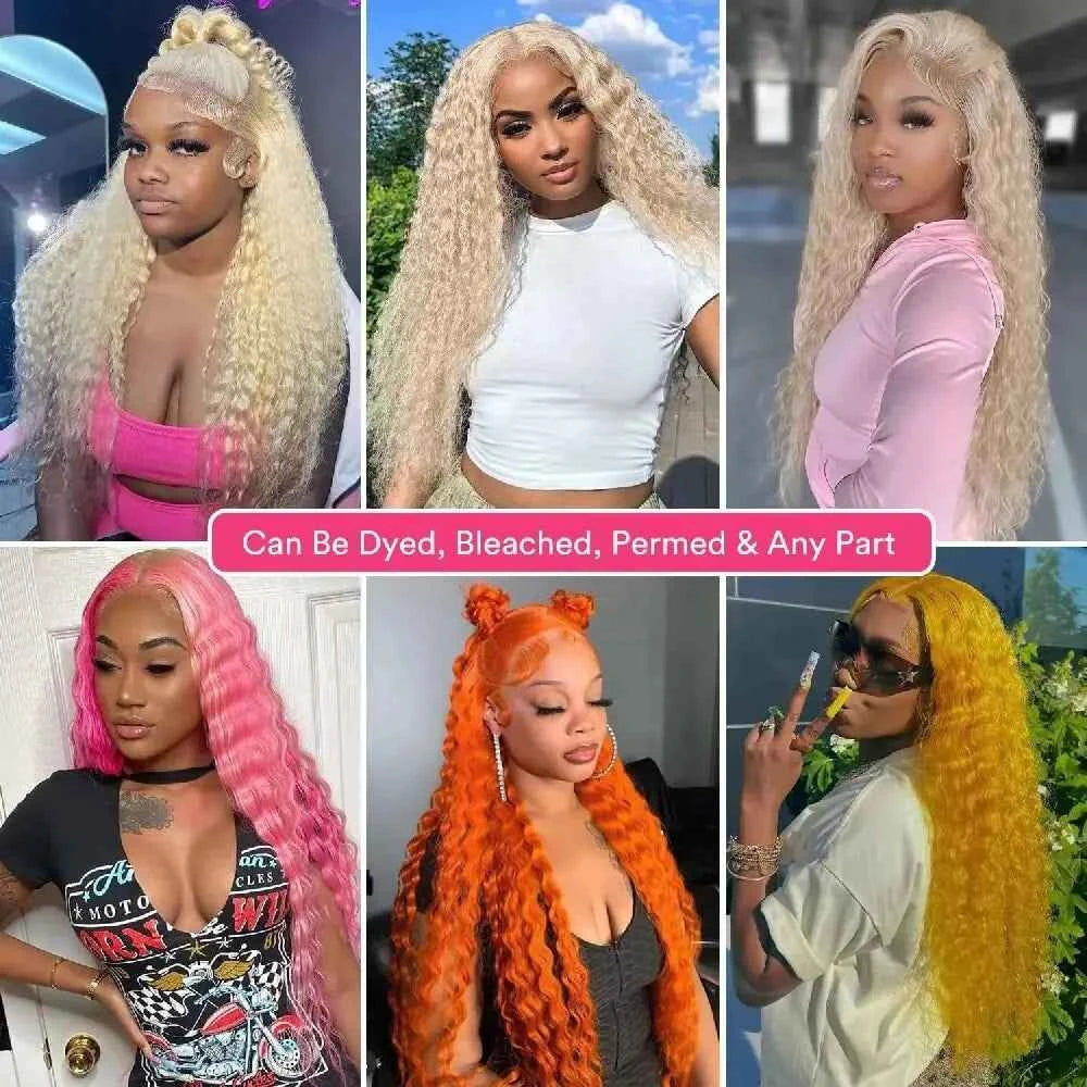 613 Blonde HD Lace Front Wig 13×4 – Jerry Curly Human Hair (10–40 Inch)