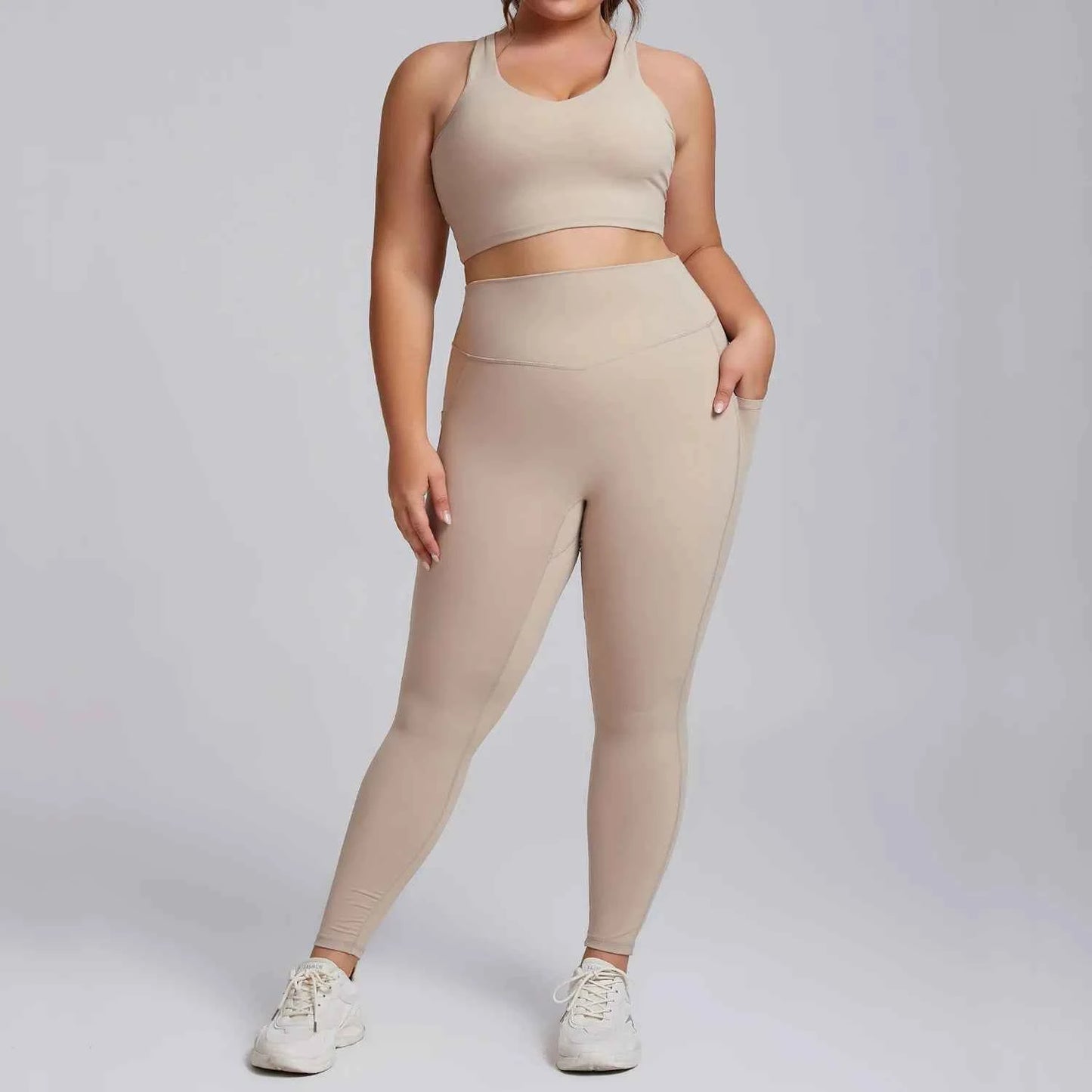 Women’s Plus Size Yoga Set Sports Bra & Leggings Super Stretch Outfit