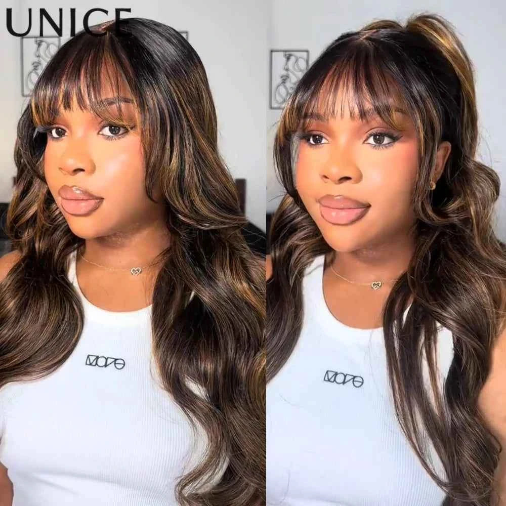 UNice 13×4 Balayage Loose Wave Wig With Bangs Pre‑Everything™ Glueless