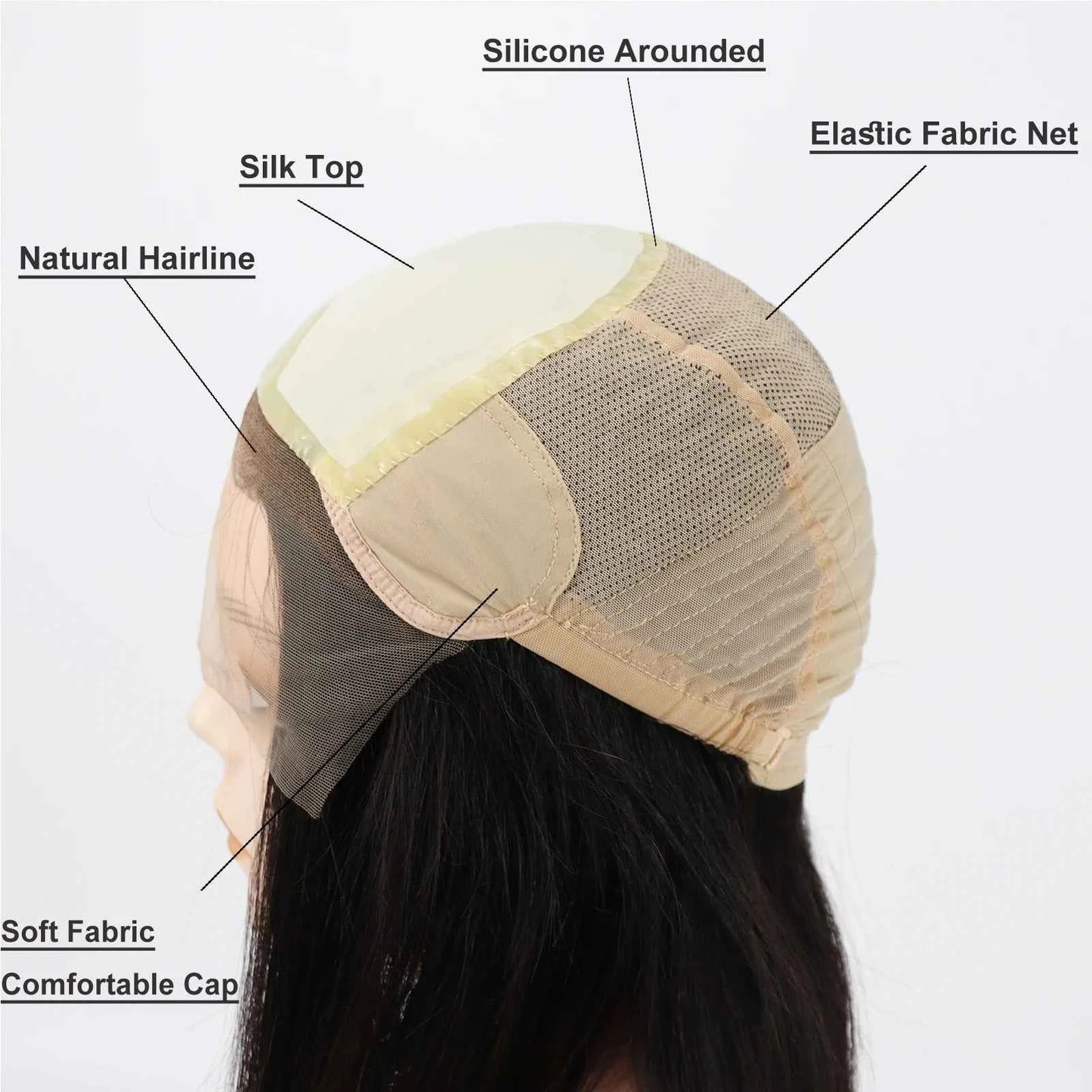 Virgin European Human Hair Silk‑Top Lace Front Medical Wig with PU Perimeter – Natural Scalp Look