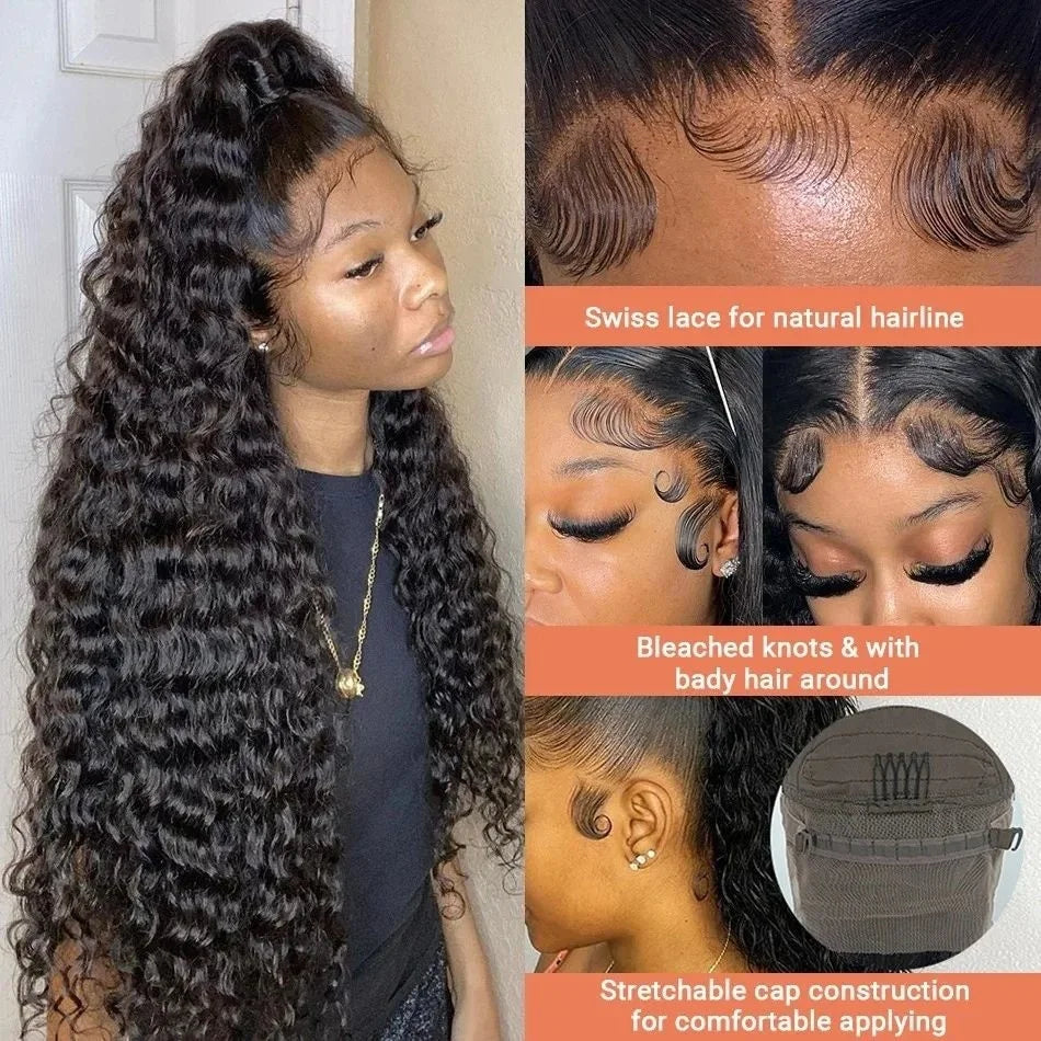 13x6 HD Lace Front Wig - 250% Density Deep Wave Human Hair