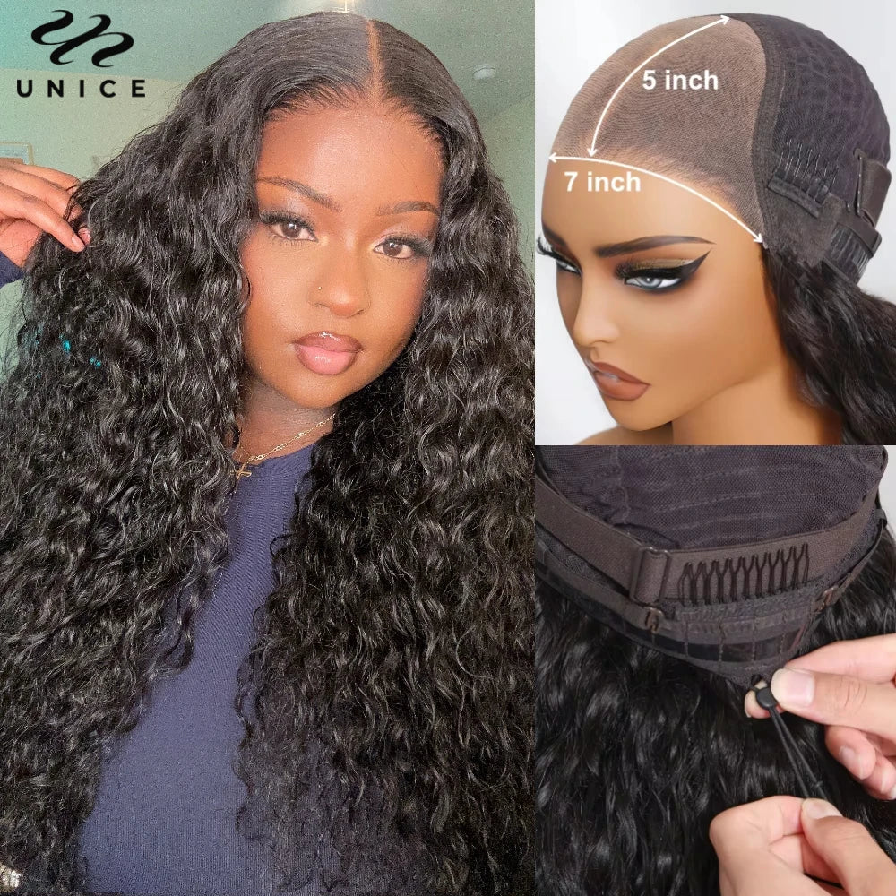 UNICE Water Wave Human Hair Wig Pre‑Cut Pre‑Plucked Glueless 7×5 & 13×4 Lace