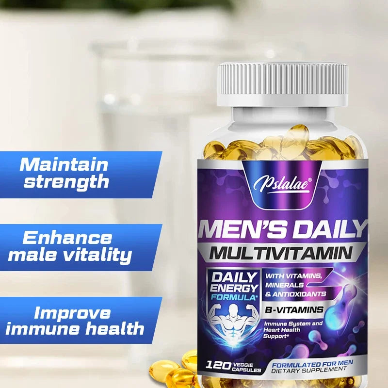 Pslalae Men's Multivitamin – 4-in-1 Daily Formula for Energy, Immunity & Wellness