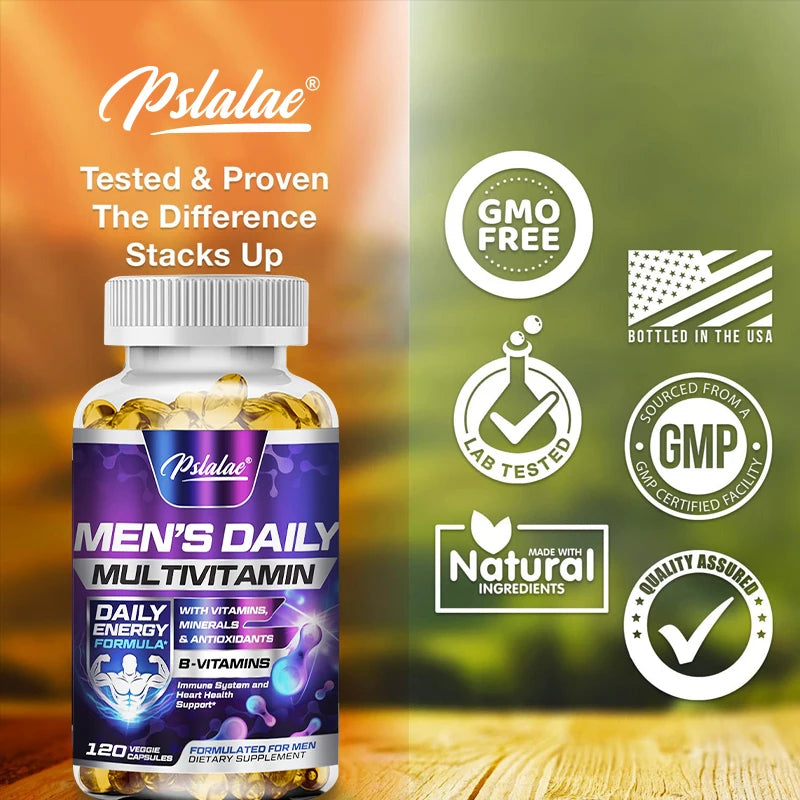 Pslalae Men's Multivitamin – 4-in-1 Daily Formula for Energy, Immunity & Wellness