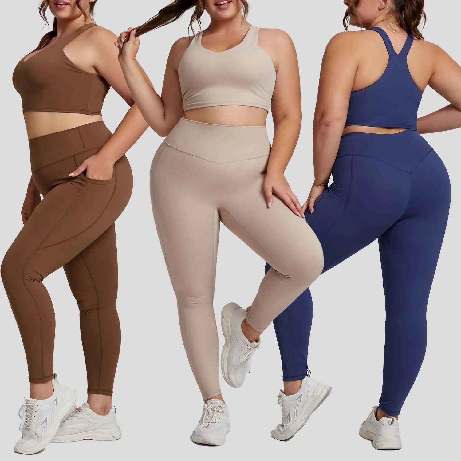 Women’s Plus Size Yoga Set Sports Bra & Leggings Super Stretch Outfit