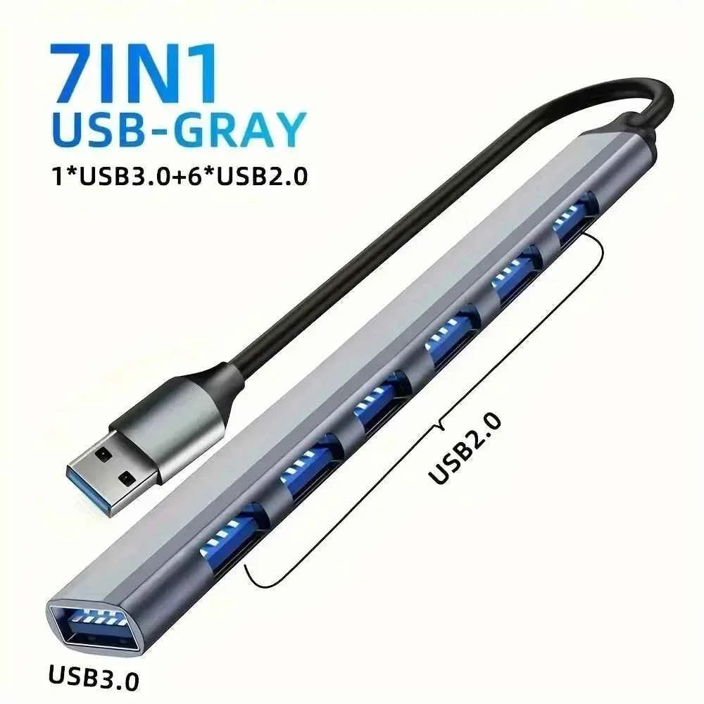8‑in‑1 USB Type‑C Hub Adapter — 4K HDTV, SD/TF, RJ45, PD Fast Charge for MacBook & Laptops