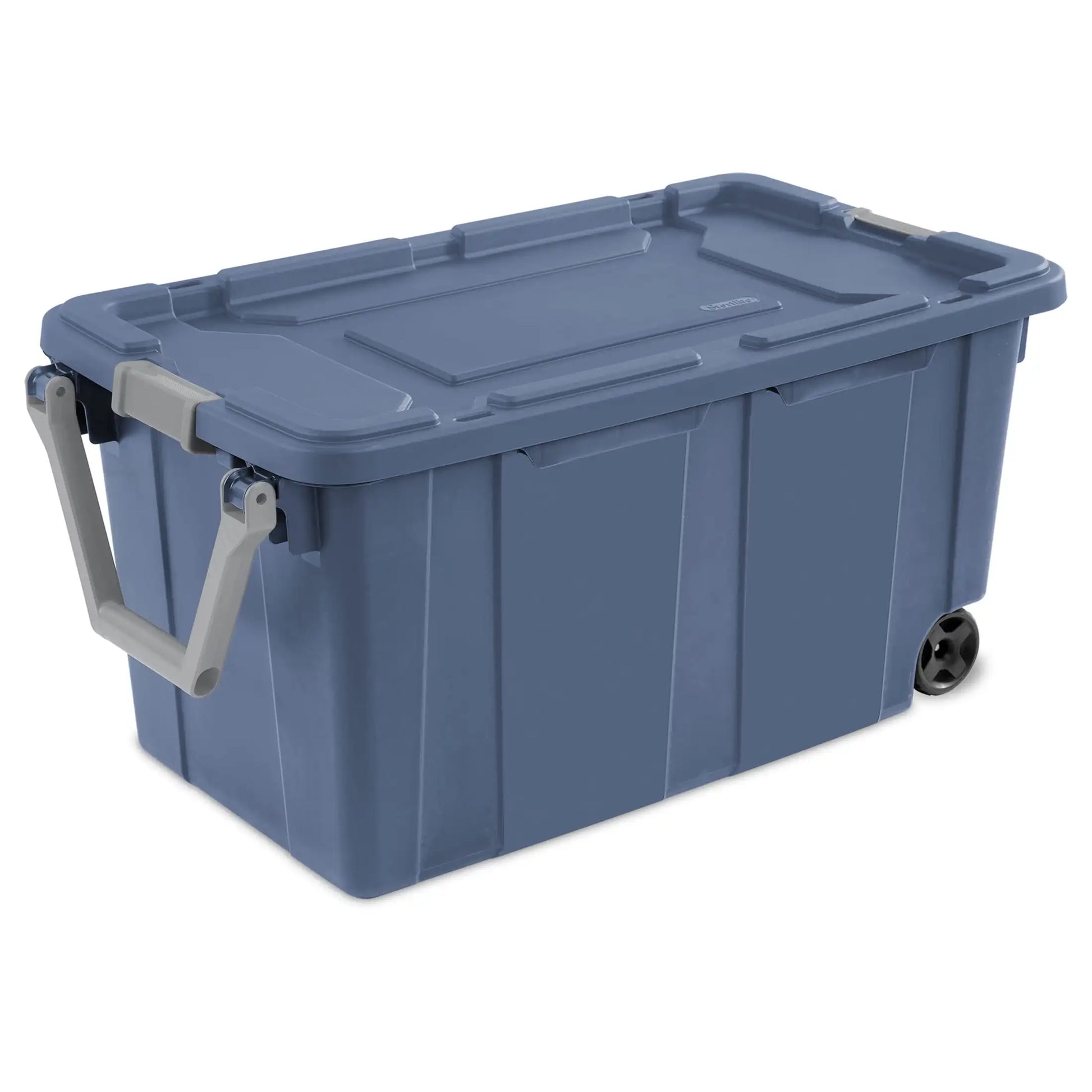 Sterilite 40 Gallon Wheeled Industrial Tote Plastic, Black, Set of 2