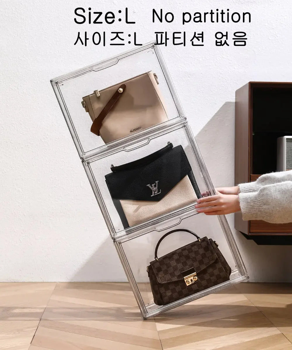 DUTRIEUX Acrylic Storage Box – Glossy, Stackable Organizer for Shoes, Toys & Makeup