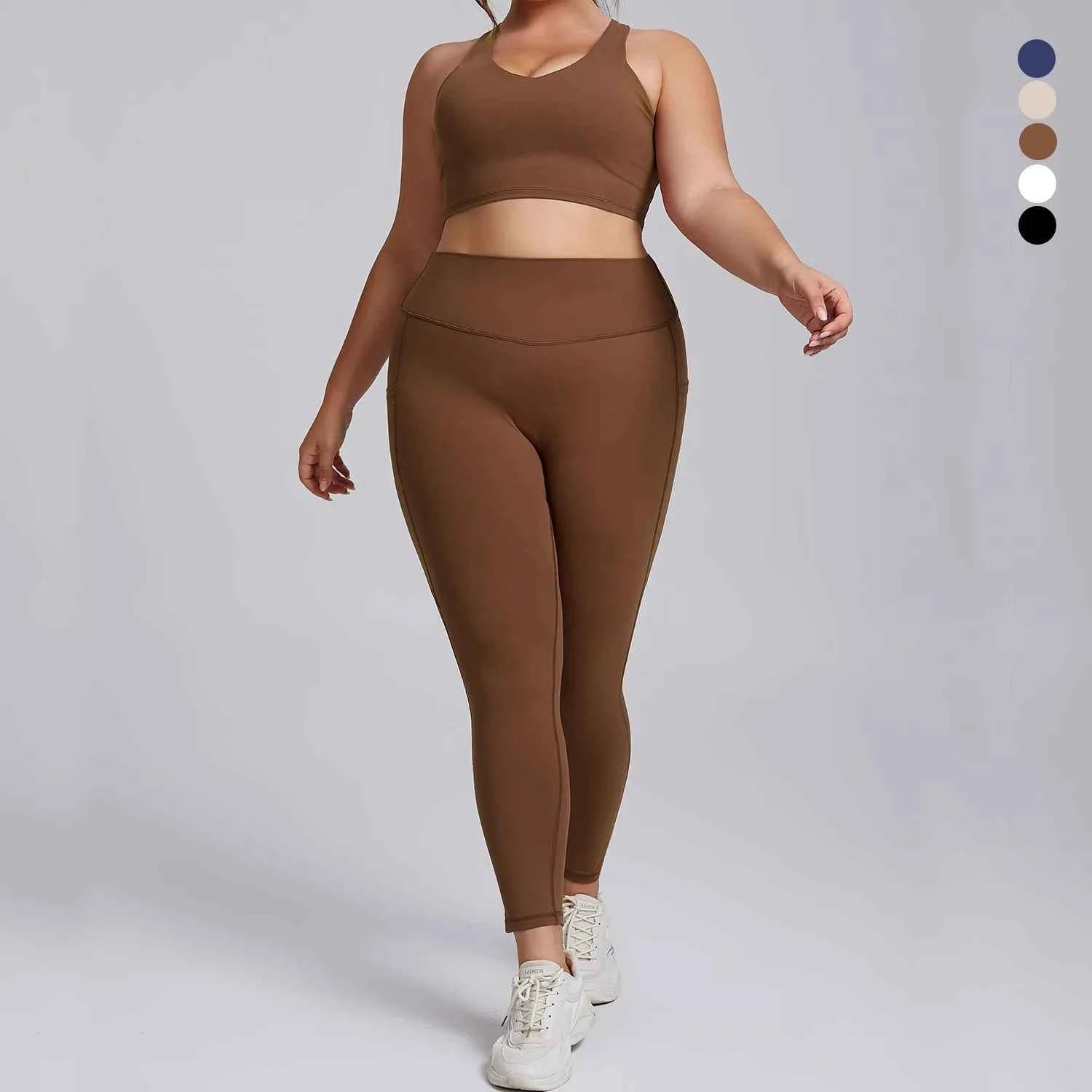 Women’s Plus Size Yoga Set Sports Bra & Leggings Super Stretch Outfit
