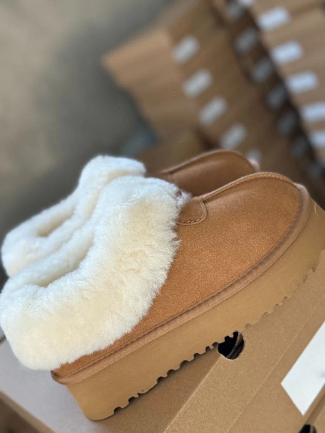 Women’s Mini Winter Snow Boots Genuine Leather Wool Fur Warm Slippers