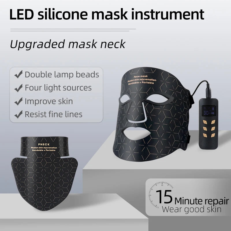 Infrared LED Mask - Silicone LED Anti-Aging Mask for Brightening Skin Tone and Repairing Fine Lines
