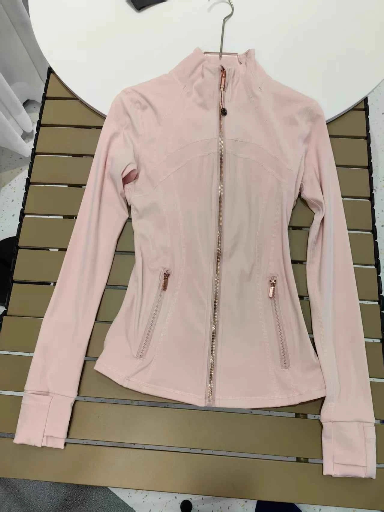 LULU FLORA Women’s Slim Fit Gold Zipper Yoga Jacket Quick‑Dry