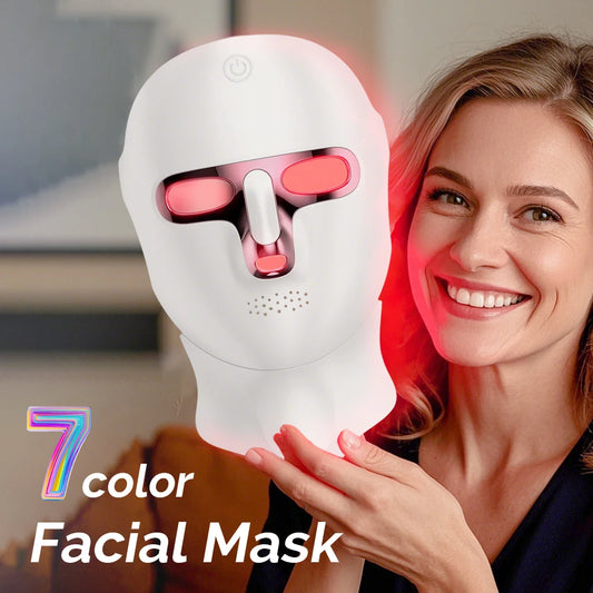 LED Photon Beauty Mask with 7 Light Modes for Whitening, Anti-Wrinkle, and Skin Tightening