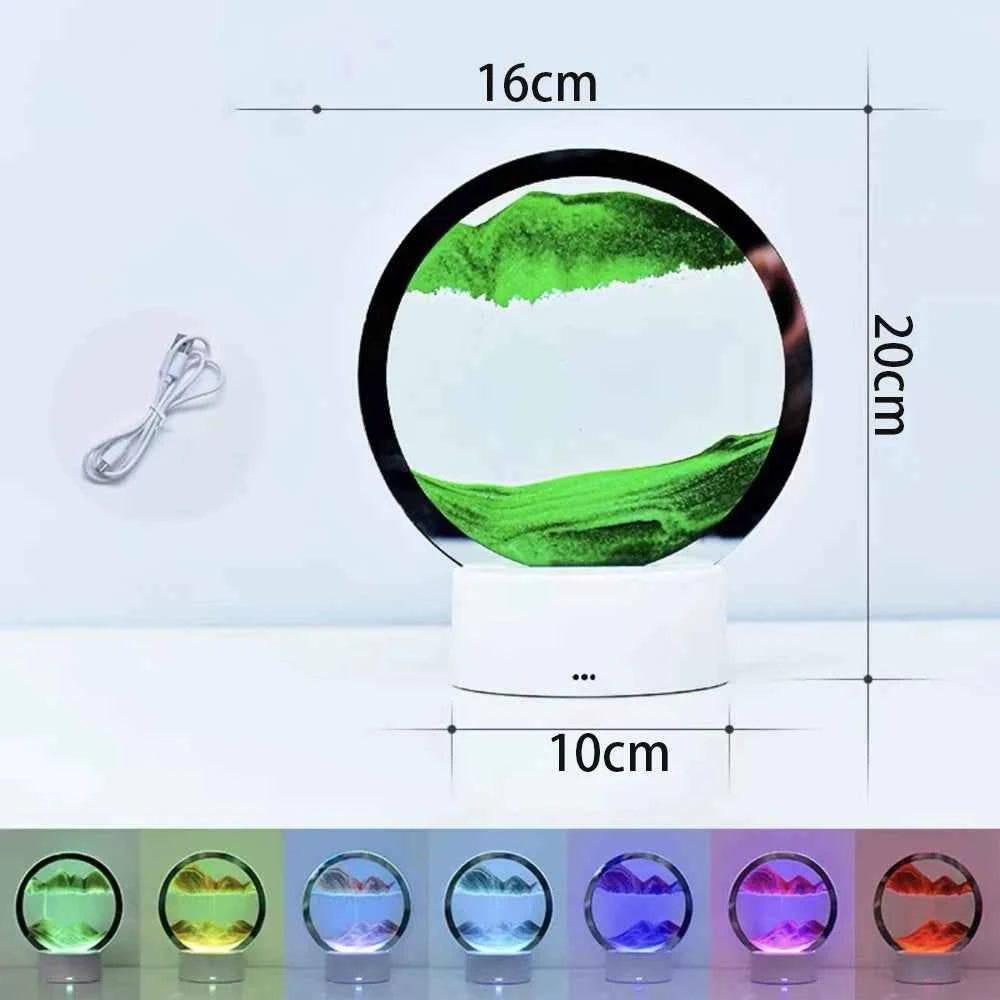 Luminous Hourglass Art Decoration - Creative Quicksand Painting Ornament for Living Room, Office, and Luxury Gifts