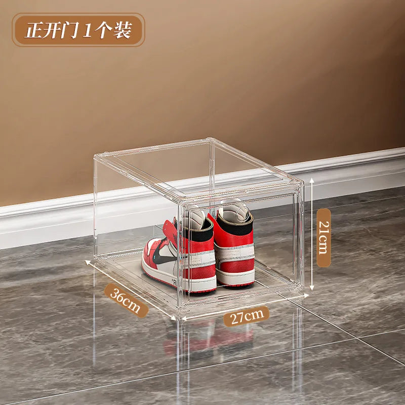 High Transparency PET Sports Shoe Storage Box - Stackable Clear Acrylic Shoe Storage Box Display Cabinet