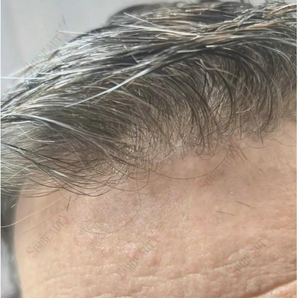 Super Natural Hairline 0.02mm Ultra‑Thin Skin V‑Loop Men’s Toupee 1B20/520