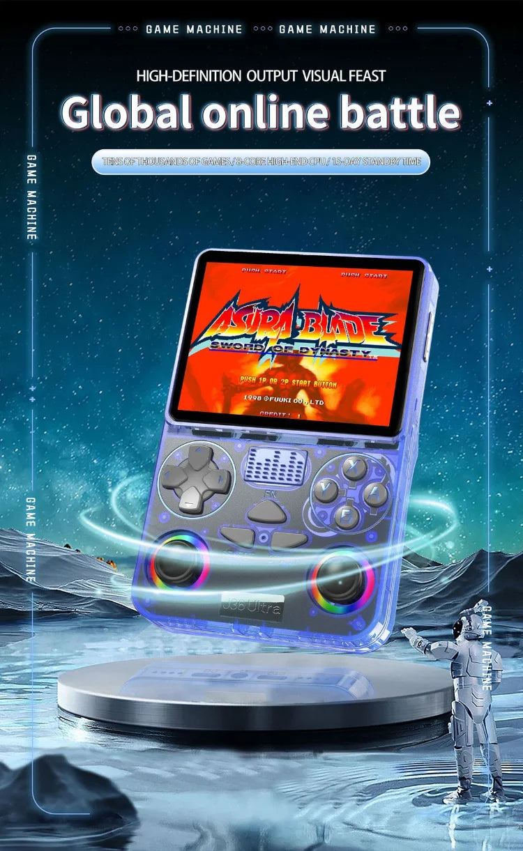 AQTA 3.5" Retro Handheld Game Console Android WiFi 20,000+ Games IPS 3000mAh