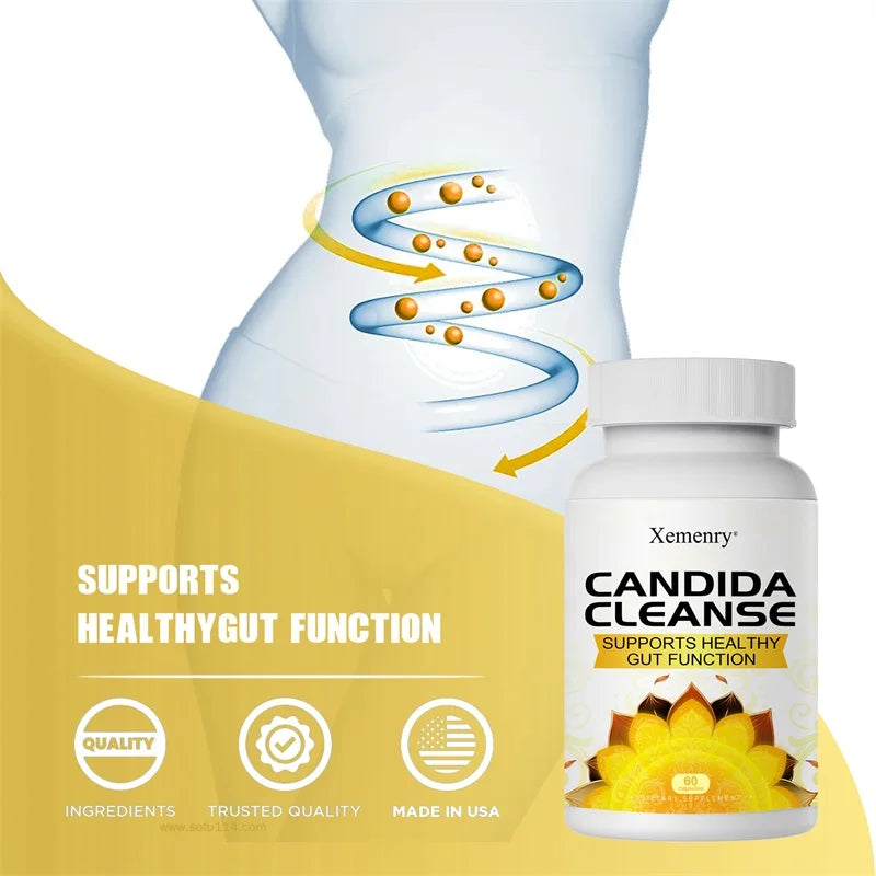 Xemenry Candida Cleanse – Intestinal Detox & Digestive Support (30/60 Capsules)