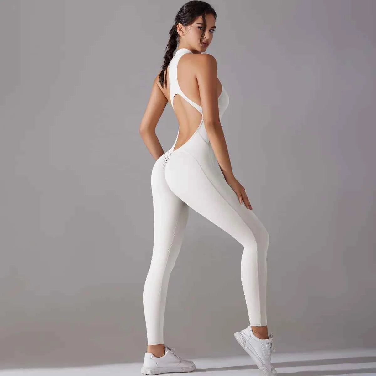 Women’s Tummy Control Butt Lift Sports Bodysuit Fitness Yoga Outfit